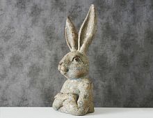 Декоративная фигура бюст "Заяц тревис", полистоун, патина, 40 см, Boltze