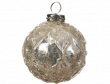 Винтажный шар Риволи перламутровый, стекло (Kaemingk)