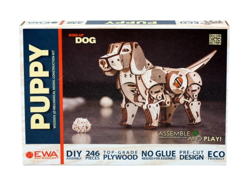 Конструктор деревянный 3D EWA Механический щенок Puppy фото 4