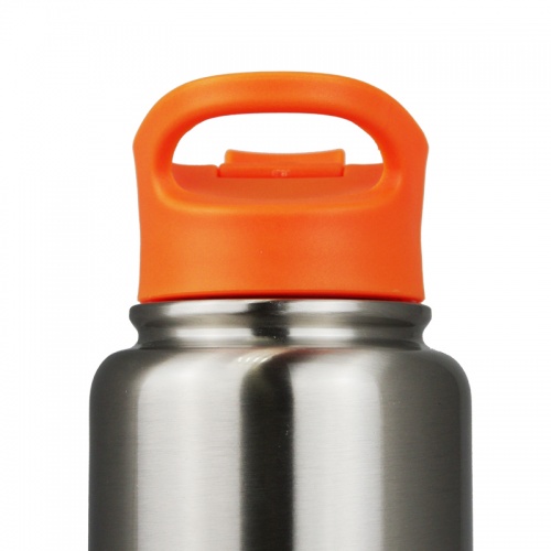 Термос Biostal Спорт (1 литр), стальной/оранжевый фото 4