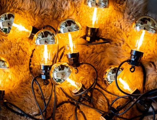 Электрогирлянда "Золотой элемент", 20 экстра-тёплых белых LED-ламп, 9.5+5 м, коннектор, черный провод, уличная, Kaemingk фото 2