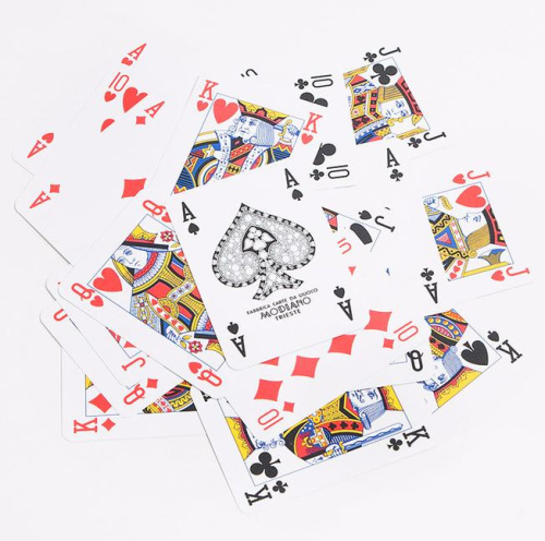 Карты для покера "Modiano Poker" 100% пластик, Италия, голубая рубашка фото 2