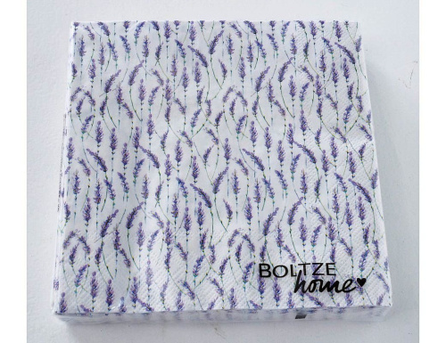 Бумажные салфетки ЛАВАНДОВЫЕ ПОЛЯ, 17х17 см, 20 шт., Boltze