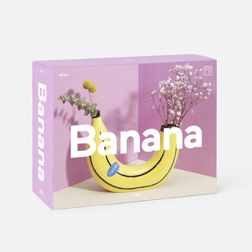 Ваза для цветов banana, 19 см, желтая фото 3