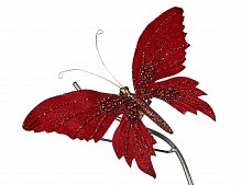 Ёлочное украшение "Бабочка грация" на клипсе, красная, пластик, 20 см, Goodwill