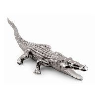 GIARDINO Статуэтка крокодил 68х22 см, керамика, цвет и декор платина, swarovski