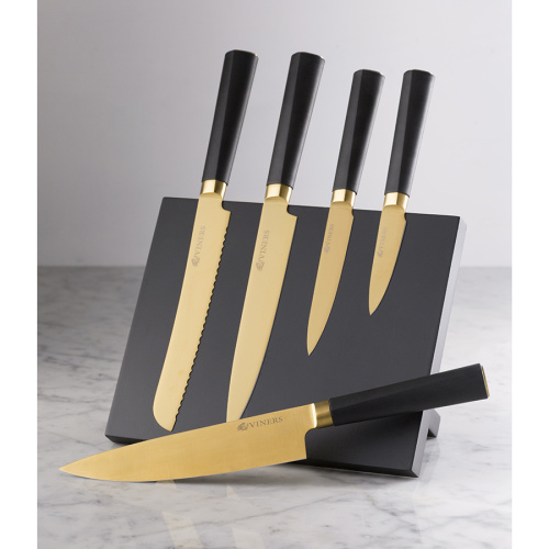 Набор из 5 ножей и подставки Titan Gold фото 4