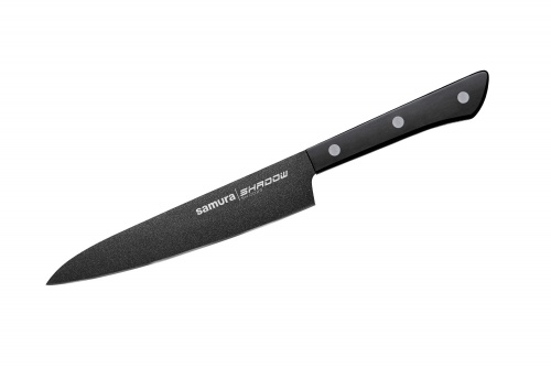 Набор из 3 ножей Samura Shadow с покрытием Black-coating, AUS-8, ABS пластик фото 7