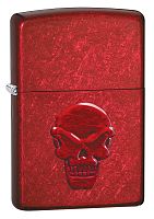 Зажигалка Zippo Doom с покрытием Candy Apple Red, латунь/сталь, красная, глянцевая, 36x12x56 мм