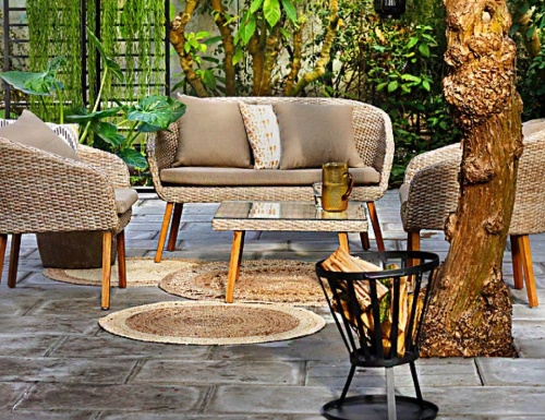 Комплект дачной мебели "Женева" (диван, 2 кресла, столик), искусственный ротанг, Kaemingk фото 4