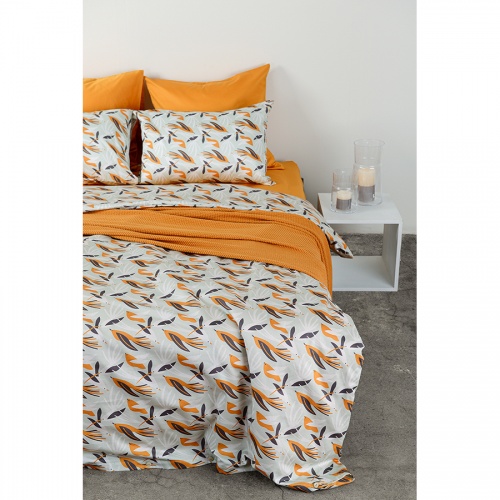 Комплект постельного белья двуспальный из сатина с принтом birds of nile из коллекции wild фото 2