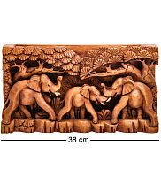 17-014 Панно резное «Слоны» (суар, о.Бали)