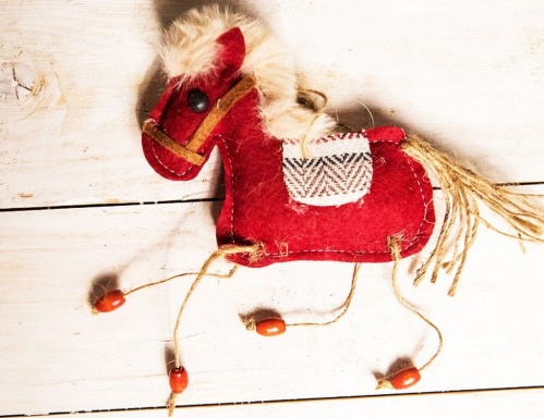 Ёлочная игрушка "Милая лошадка", текстиль, 15 см, разные модели, LANG фото 4