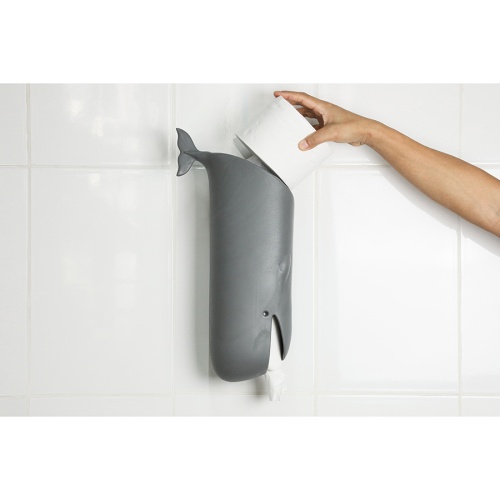 Держатель для пакетов и туалетной бумаги moby whale серый фото 9