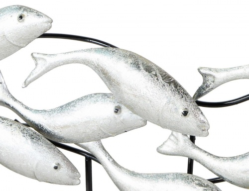 Статуэтка "Рыбья стайка", металл, серебряная, 44х8х32 см, Boltze фото 5