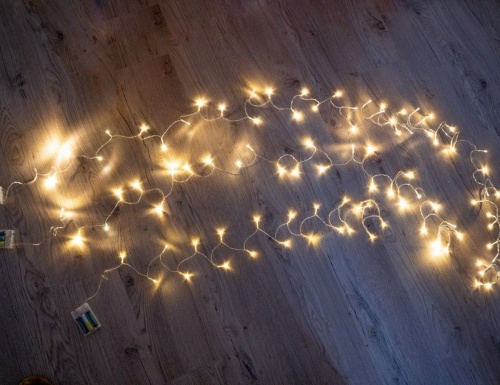 Гирлянда "Капельки света", LED-огни, провод прозрачный, батарейки, Koopman International фото 3