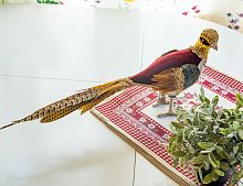 Украшение "Нарядный фазан", текстиль, перо, 11x61x25 см, Kaemingk