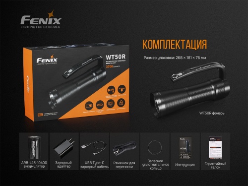 Фонарь светодиодный Fenix WT50R, 3700 лм, аккумулятор фото 17