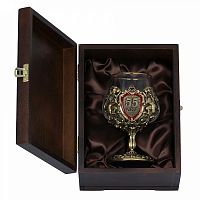 Бокалы - "Elegant Crystal Creations" - Бокал "Литье С юбилеем 55 лет, деревянная шкатулка с уголками