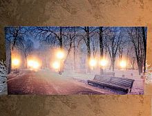 Светящееся настенное панно "Снежные сумерки в парке", 8 LED-огней, 60х30 см, Peha Magic
