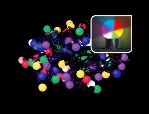 Электрогирлянда "Маленькие шарики" плавно переливающиеся, 60 RGB LED-огней, 10+1.5 м, коннектор, уличная, Торг-Хаус