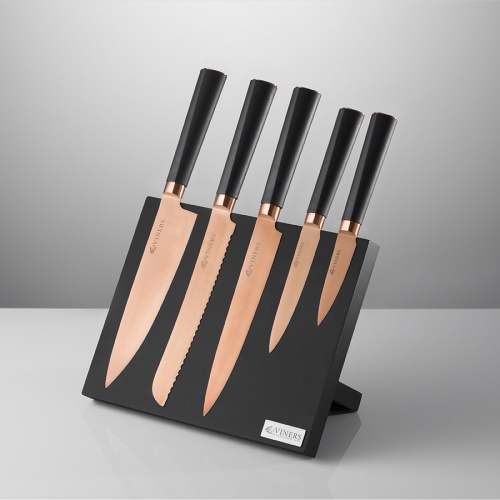 Набор из 5 ножей и подставки Titan Copper фото 6