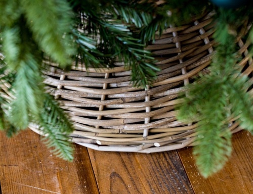 Корзина "Плетёный Винтаж" для декорирования основания елки, натуральная фото 3
