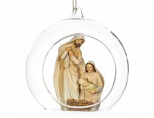 Стеклянный ёлочный шар с композицией "Святое семейство", 10 см, Goodwill