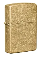 Зажигалка Zippo Classic с покрытием Tumbled Brass, латунь/сталь, золотистая, матовая, 38x13x57 мм