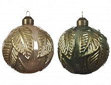 Набор ёлочных шаров "Благородная листва", стекло, 8 см (упаковка 3 шт.), разные модели, Kaemingk
