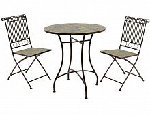 Комплект садовой мебели "Штутгарт", металл, мозаика, стол+2 стула, Kaemingk