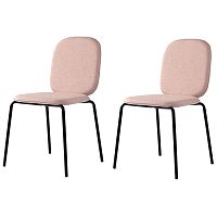Набор из 2 стульев oswald, рогожка, бежево-розовые