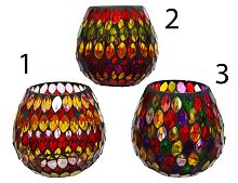 Подсвечник "Мозаичное настроение", стекло, 10х10 см, разные модели, Kaemingk
