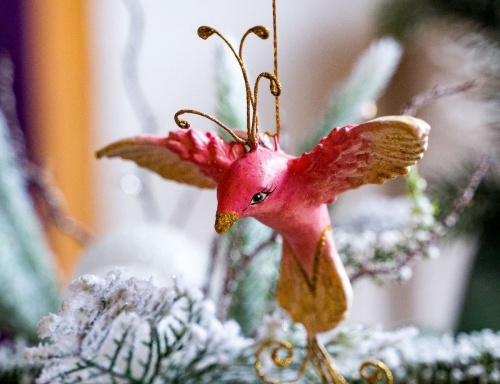 Ёлочная игрушка "Райская птичка" розовая, полистоун, 15 см, Goodwill фото 2