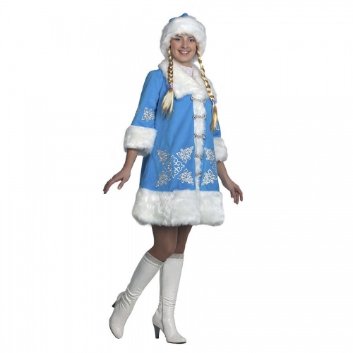 Костюм Снегурочки с вышивкой, голубой, размер 46, Батик