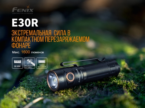 Фонарь светодиодный Fenix E30R, 1600 лм, аккумулятор фото 5
