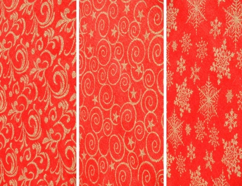 Ткань для декорирования "Праздничная", красная с золотым, 35х200 см, разные модели, Kaemingk фото 2