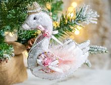 Ёлочная игрушка МАЛЫШКА-ЛЕБЕДЬ, текстиль, пластик, 19 см, Winter Deco