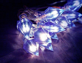 Гирлянда "Льдинки", 20 синих микроламп, 2+1,5 м, прозрачный провод, SNOWHOUSE