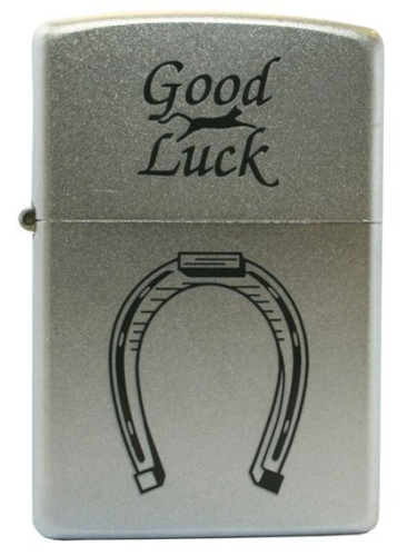 Зажигалка ZIPPO Horse Shoe, с покрытием Satin Chrome™, латунь/сталь, серебристая, матовая, 36x12x56, 205 Horse Shoe