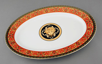 Овальное блюдо "Сабина" 35 см "02111523-b979" Leander, белый; чёрный
