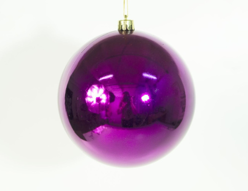 Пластиковый шар глянцевый, цвет: фиолетовый, 140 мм, Winter Deco фото 2