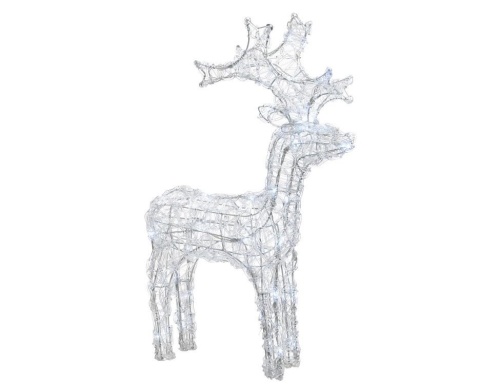 Светящаяся фигура "Ажурный олень" прозрачные акриловые нити, холодные белые LED-огни, мерцающий, уличный, Kaemingk фото 3