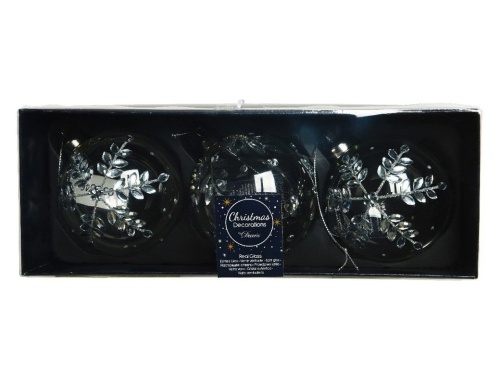 Набор стеклянных ёлочных шаров БРИЛЛИАНТЫ НАВСЕГДА, прозрачные, 8 см (упаковка 3 шт.), Kaemingk (Decoris) фото 2