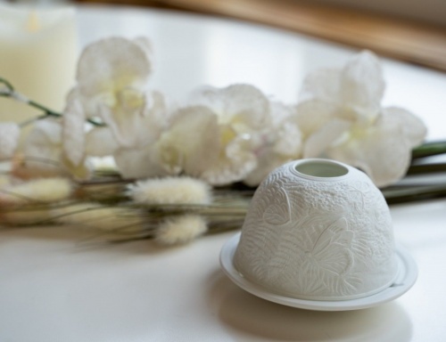 Подсвечник для чайной свечи "Волшебные бабочки", фарфор, 8х12 см, SHISHI фото 3