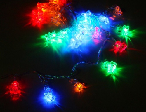 Электрическая гирлянда "Медвежата", 30 разноцветных LED-огней, 2.4+0.7 м, контроллер, прозрачный провод, SNOWHOUSE фото 6