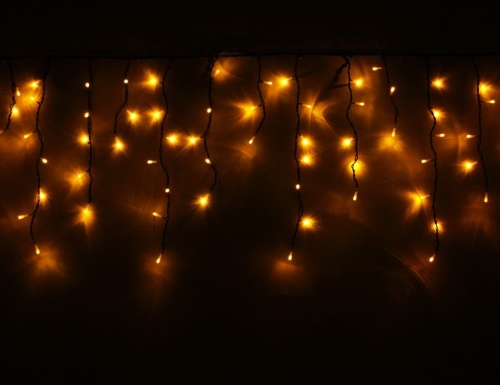 Электрогирлянда "Световая бахрома", 240 желтых LED ламп, 4,9x0,5м, коннектор, уличная