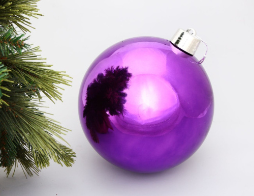 Пластиковый шар, глянцевый, фиолетовый, 250 мм, Winter Deco фото 2
