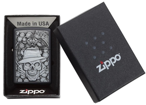 Зажигалка Zippo Classic с покрытием Black Matte, латунь/сталь, чёрная, матовая фото 5