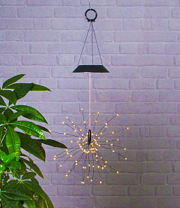 Садовый светильник подвесной SOLAR FIREWORK ("Фейерверк"), 90 тёплых белых микро LED-огней, солнечная батарея, 45х26 см, STAR trading